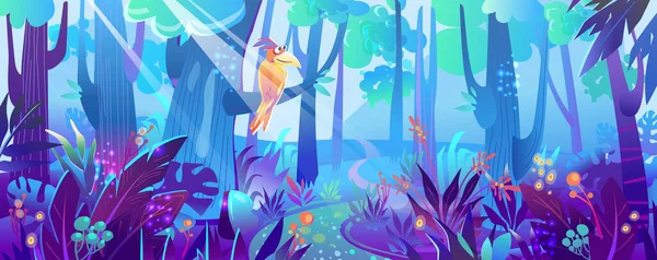 Forêt Magique Arrière Plan Pour Conception Jeux Impression Sites Web — Image vectorielle