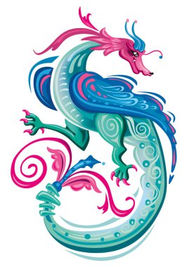 Ortaçağ mitolojik yaratığı, İlluminati el yazması ilham, romansı tarzı, hayvani