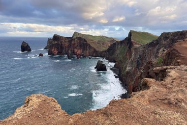 Madeira adasının manzarası - Ponta de sao Lourenco, Portekiz, Avrupa