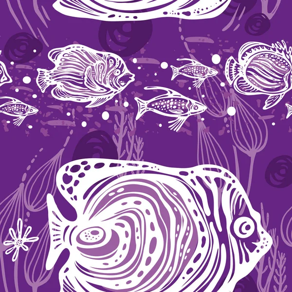 Безшовний Модний Візерунок Морську Тему Дизайну Шпалер Екзотичної Тканини Обгортання — стоковий вектор