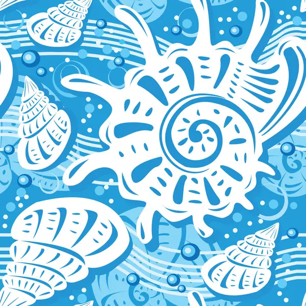 Seamless Shell Pattern Colorful Beach Motives Royalty Free Stock Illustrations
