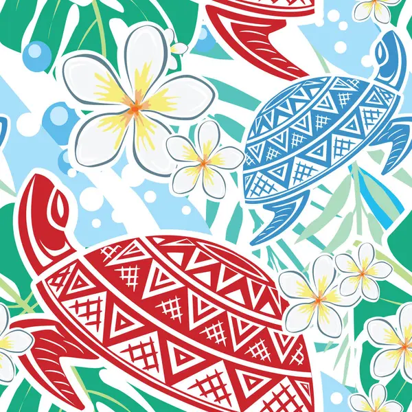 Colorful Pattern Turtle Beach Motives Royalty Free Stock Illustrations