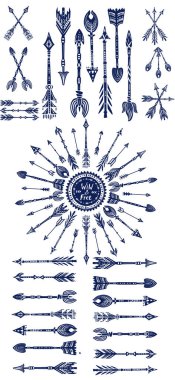 Etnik kabile okları. Hipster, etnik, boho, Hint vektör elementleri