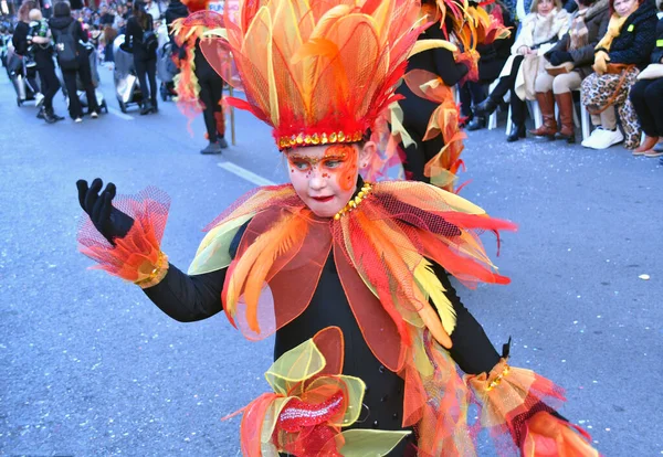 Torrevieja Hiszpania Lutego 2024 Uczestnicy Dorocznej Parady Karnawałowej Mardi Gras Zdjęcie Stockowe