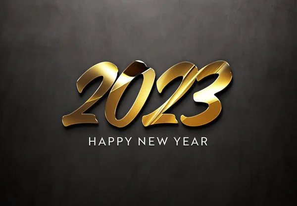 2023 Saudações Com Efeito Dourado Feliz Ano Novo Brilhante Texto — Fotografia de Stock