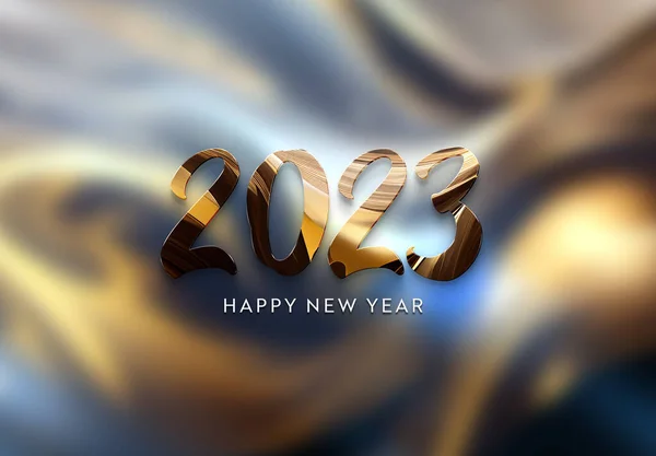 2023 Saludos Con Efecto Dorado Brillante Feliz Año Nuevo Texto — Foto de Stock