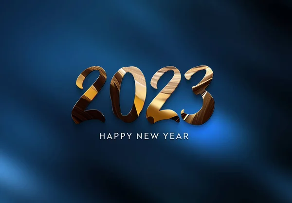 2023 Saludos Con Efecto Dorado Brillante Feliz Año Nuevo Texto —  Fotos de Stock