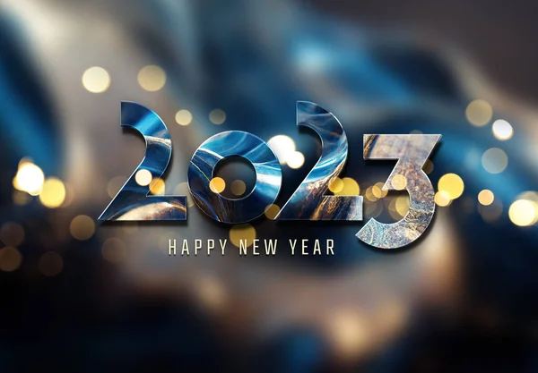 2023 Приветствия Золотым Эффектом Shiny Happy New Year Text Gold — стоковое фото