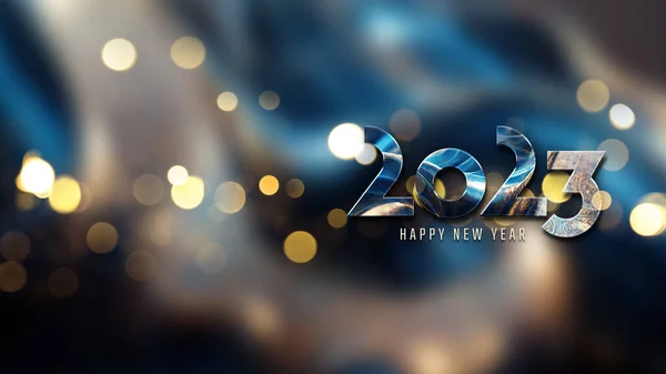 Grüße 2023 Mit Goldenem Effekt Glänzend Frohes Neues Jahr Text — Stockfoto