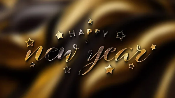 Fijne Nieuwjaarsgroeten Met Gouden Effect Glanzende Viering Tekst Goud Voor — Stockfoto