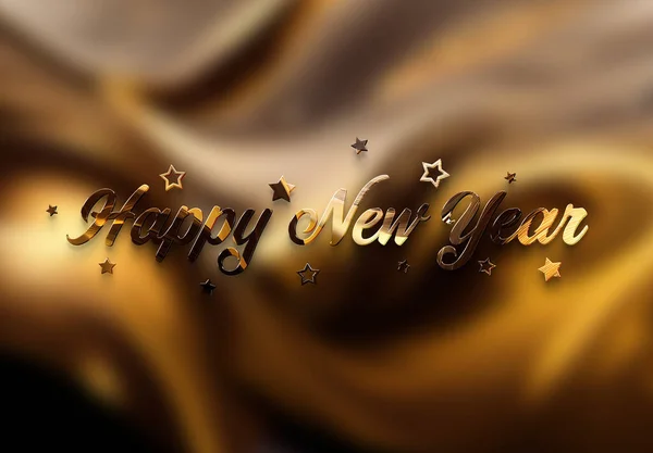 Feliz Año Nuevo Saludos Con Efecto Dorado Texto Brillante Celebración —  Fotos de Stock