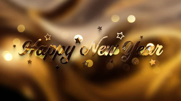 Feliz Año Nuevo Saludos Con Efecto Dorado Texto Brillante Celebración —  Fotos de Stock