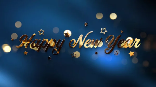 Feliz Ano Novo Saudações Com Efeito Dourado Texto Celebração Brilhante — Fotografia de Stock