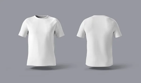 Shirt Isolé Avec Ombre Mockup Modèle Maillot Sur Fond Gris — Photo