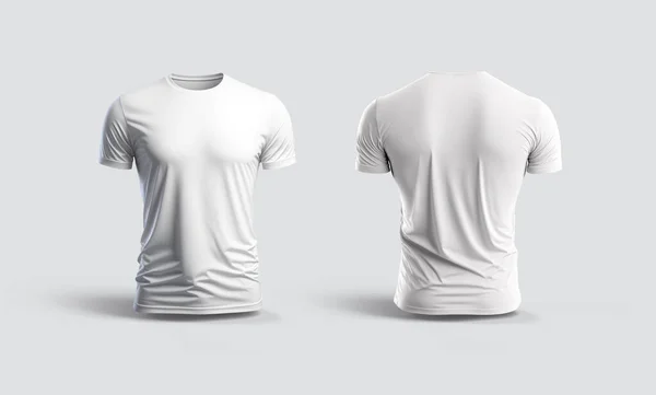 影のモックアップと隔離されたTシャツ 白い背景にジャージーのテンプレート 3Dレンダリング — ストック写真