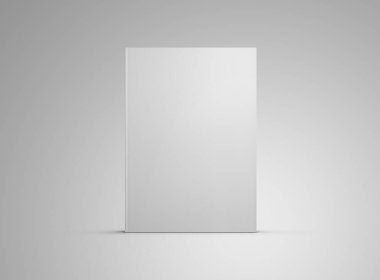 Book Mockup gri arka planda izole edildi. Boş bir kapağın şablonu. 3B görüntüleme