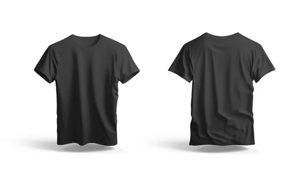 Isolated Black Shirt Shadow Mockup Template Jersey White Background Rendering — Stock Photo, Image