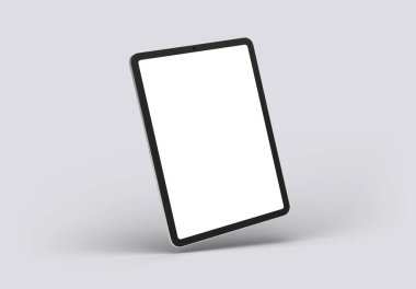 PARIS - Fransa - 1 Eylül 2023: Apple Ipad Pro, gümüş renk - gerçekçi 3D görüntüleme, beyaz arkaplanda ekran tableti modeli
