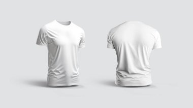 Gölge Mockup ile izole edilmiş tişört. Beyaz arkaplandaki formanın şablonu. 3d oluşturma
