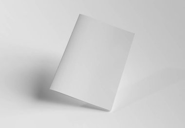 Beyaz arka planda dergi kapağı. 3d oluşturma