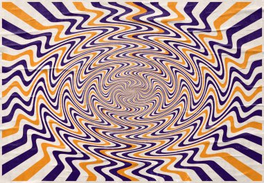 Vintage psychedelic vektör sanat soyut doku ve girdap büyüleyen çizgiler etkisi