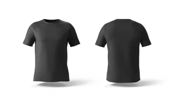 Vereinzeltes Schwarzes Shirt Mit Schatten Attrappe Trikotvorlage Auf Weißem Hintergrund Stockfoto