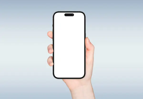 프랑스 2023년 출시된 스마트폰 아이폰 현실적인 렌더링 프론트 스크린 모크업 로열티 프리 스톡 사진