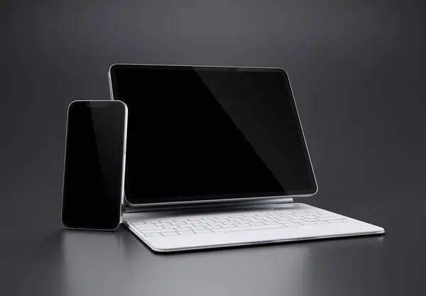 Paris Франція Березня 2023 Apple Ipad Pro Білою Магічною Клавіатурою Ліцензійні Стокові Зображення