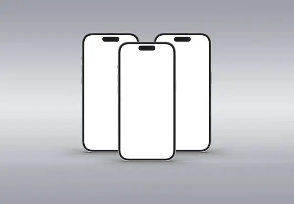2024年2月27日 新发布的Apple智能手机 Iphone Pro Max Silver Color 三部灰色3D渲染手机模型 图库图片