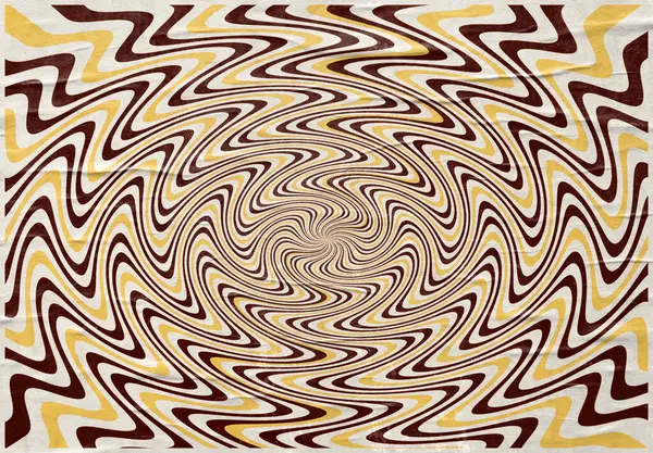 Ročník Psychedelický Vektorové Umění Retro Abstraktní Textura Vířící Hypnotizující Linií Stock Fotografie