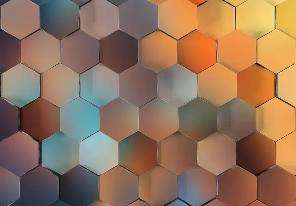 Colorful Glossy Hexagons Background Pattern Abstract Hexagonal Gradient Shiny Texture Stock Picture