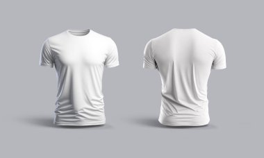 Gölge Mockup ile izole edilmiş tişört. Gri arkaplandaki formanın şablonu. 3d oluşturma