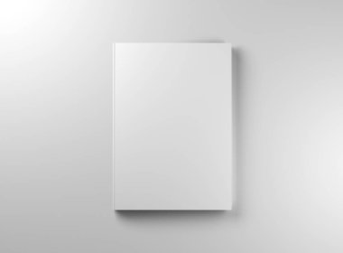 Book Mockup beyaz arka planda izole edildi. Boş bir kapağın şablonu. 3B görüntüleme