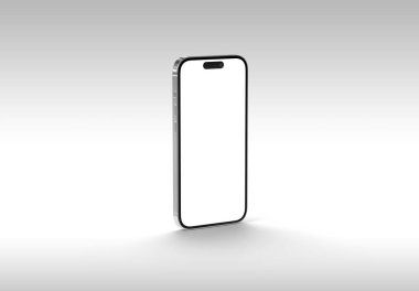 PARIS - Fransa - 20 Mart 2025 Apple akıllı telefonu, maksimum 16 profesyonel telefon. Modern cep telefonu modeli beyaz yüzeyde duruyor. 3d oluşturma