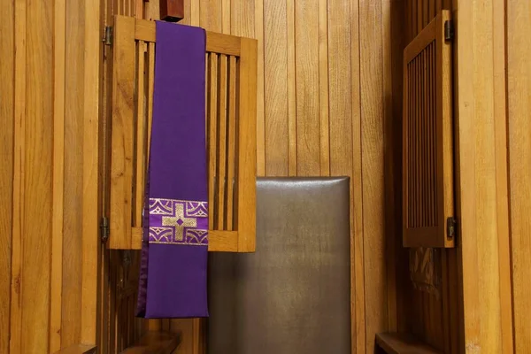 stock image Stole hanging in the confessional