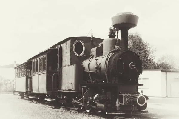 stock image a photo of the narrow-gauge railway, stylized as an old photograph