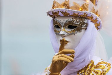 VENICE, ITALY, EVROPA- 19 Şubat 2023 - Venedik Karnavalı (İtalyan Karnavalı di Venezia)