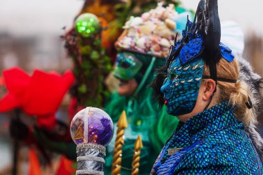 VENICE, ITALY, EVROPA- 19 Şubat 2023 - Venedik Karnavalı (İtalyan Karnavalı di Venezia)