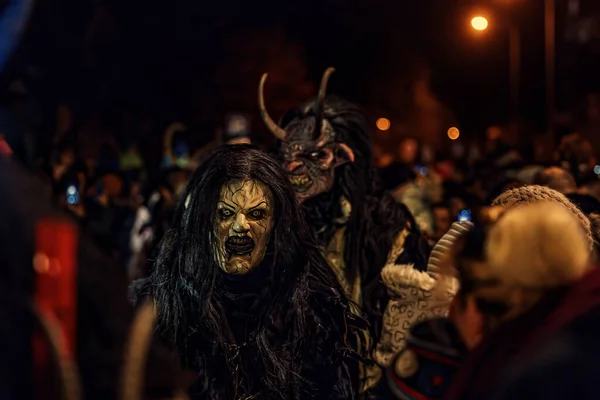 Praha Czech Republic Evropa November 2023 Krampus Show Parade Devils — Stock Photo, Image