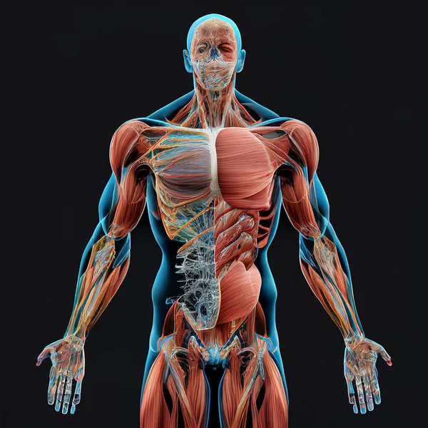 Ilustração Detalhada Corpo Inteiro Músculos Humanos Fotos De Bancos De Imagens