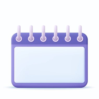 3d Takvim görev simgesi. Planlama konsepti. 3D görüntüleme. Vektör illüstrasyonu