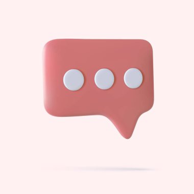 Arkaplan 3 boyutlu görüntülemede boş konuşma baloncuğu pimi izole edildi. Sosyal ağ iletişim konsepti. 3 boyutlu görüntüleme. Vektör illüstrasyonu