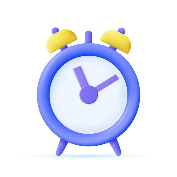 Bell Alarm Clock Icon White Background Cartoon Minimal Style Time — Stock Vector
