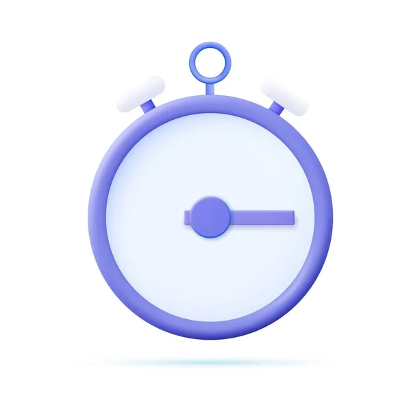 Stopwatch Relógio Ícone Fundo Branco Desenhos Animados Estilo Mínimo Marcação — Vetor de Stock
