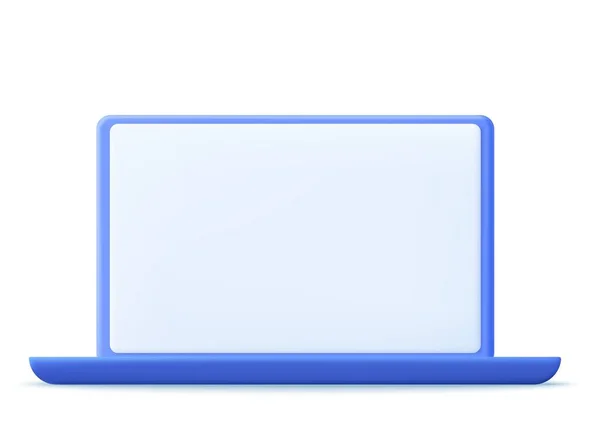 Ordenador Portátil Lcd Monitor Burla Con Pantalla Blanco Blanco Concepto — Archivo Imágenes Vectoriales