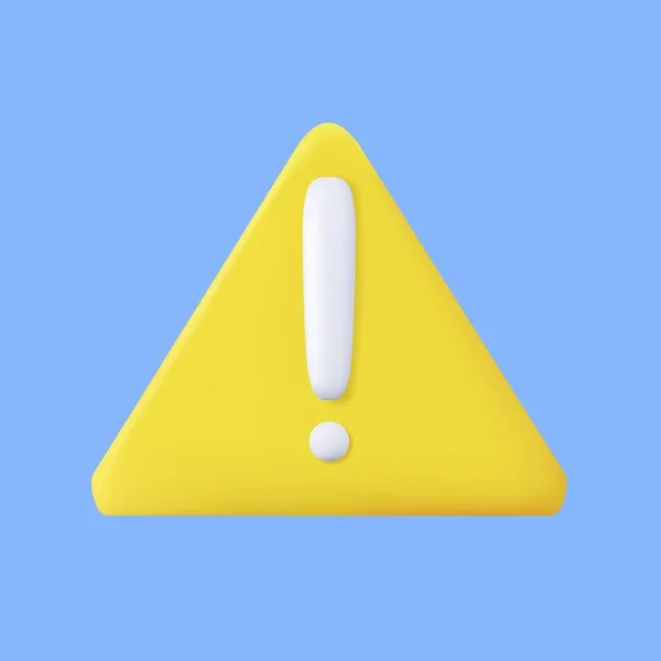 3D带有感叹号图标的黄色三角形按钮安全信号警告注意警告警告或错误 3D渲染 矢量说明 — 图库矢量图片