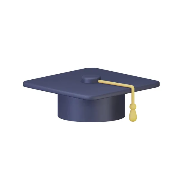 Graduation Cap Ikon Gymnasieuniversitetet Klart Högskoleskydd Granatkastarbräda Utbildning Examensceremoni Koncept — Stock vektor