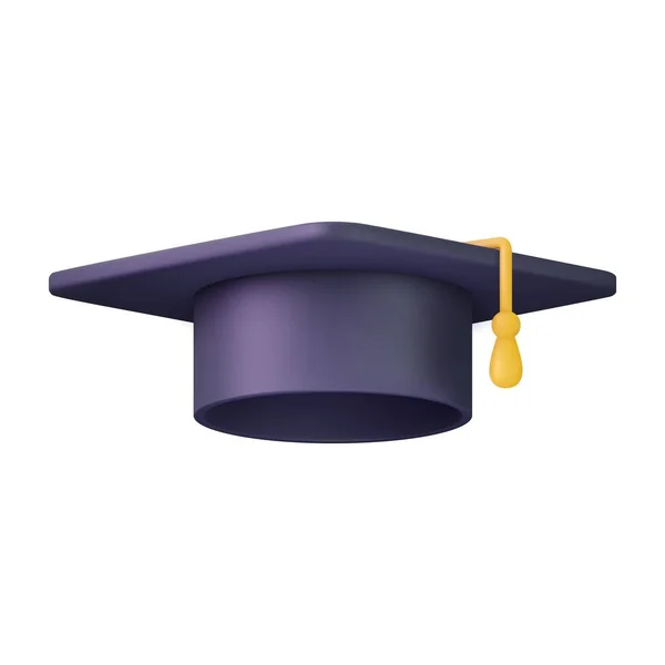 Graduation Cap Pictogram Universiteit Van Middelbare School Afgerond College Pet — Stockvector