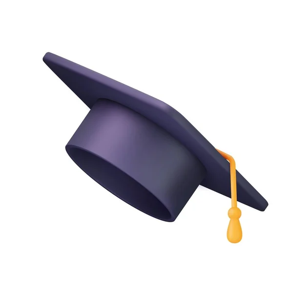 Graduation Cap Icon High School College University Complete College Cap — Stock Vector