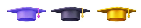 Graduation Cap Icon High School College University Complete College Cap — Stock Vector